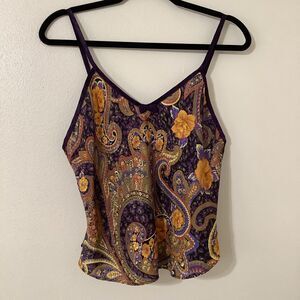 Vintage 90s Purple Witchy Whimsigoth Dark Romantic Fairy Grunge Satin Camisole L